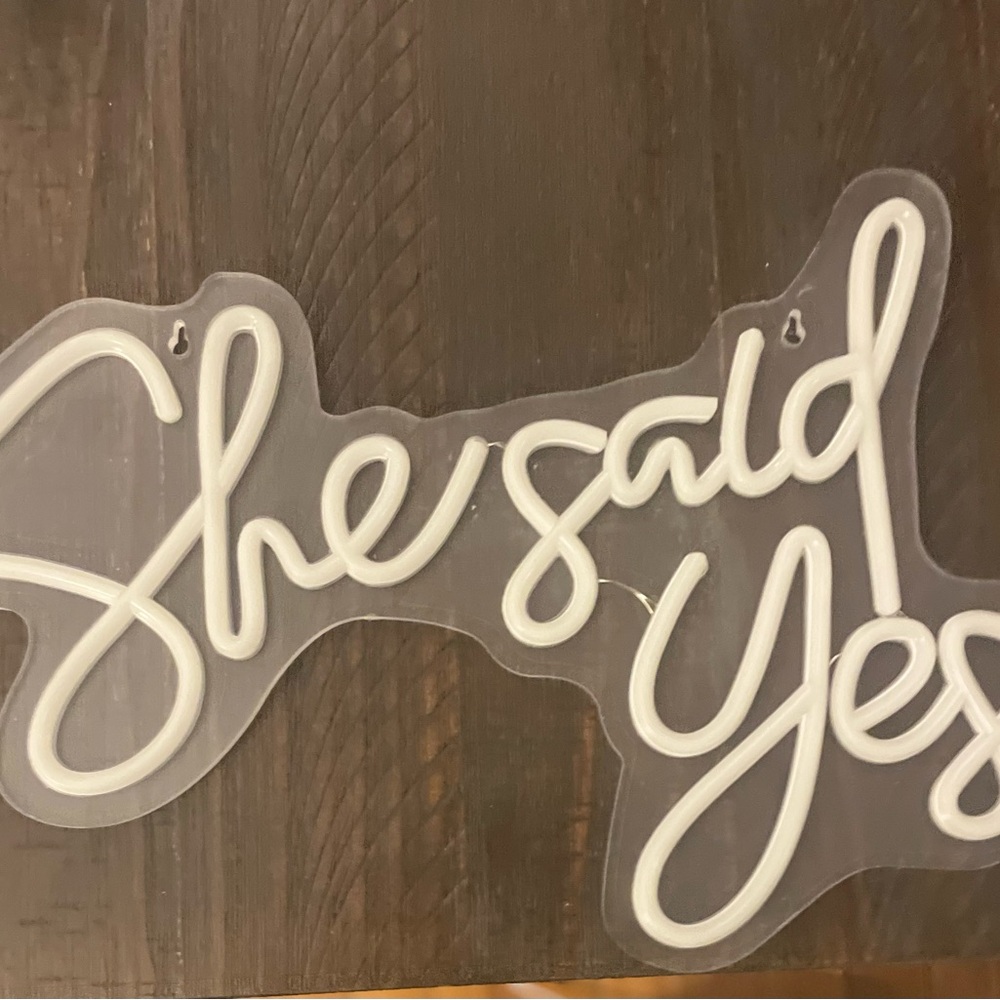 She said yes Neon sign